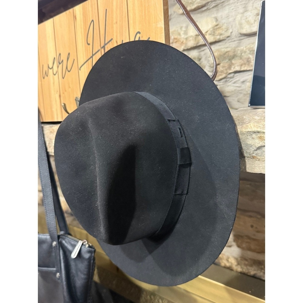 Men's Bailey of Hollywood Black Felt Wide Brim Noble Fedora Hat Large Hat